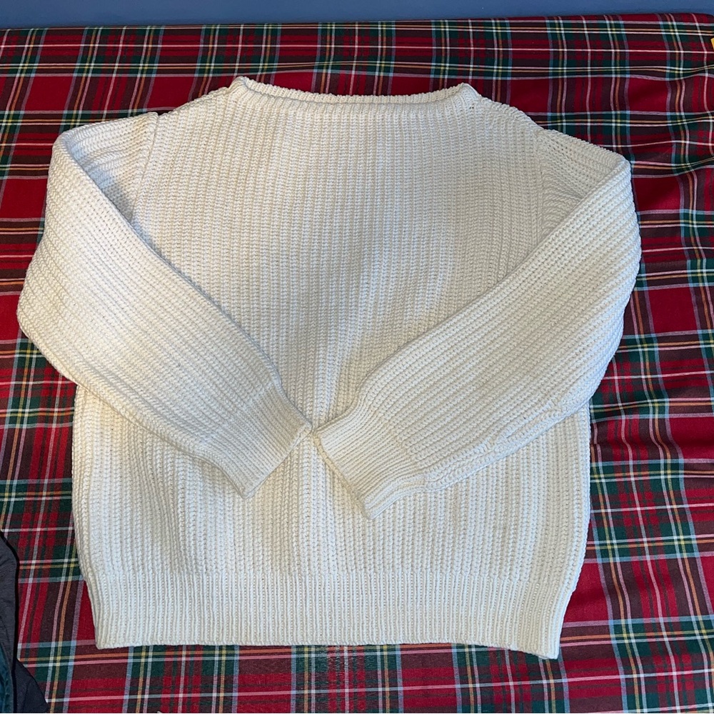 Handmade Unisex White Knit Sweater